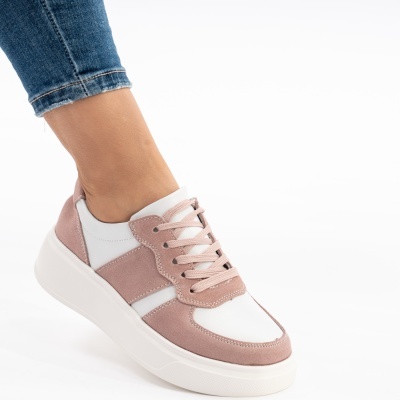 Pantofi Sport Piele Naturala Pink AN2310