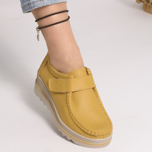 Pantofi Talpa Comoda Piele Naturala MM218 Mustar