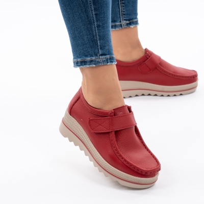 Pantofi Talpa Comoda Piele Naturala MM218 Rosu