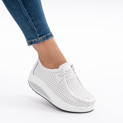 Pantofi Talpa Ortopedica Piele Naturala Albi MM264