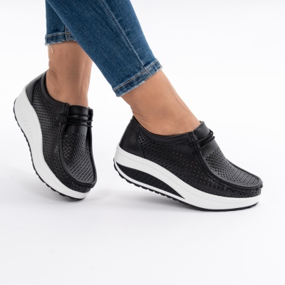Pantofi Talpa Ortopedica Piele Naturala Negri A525