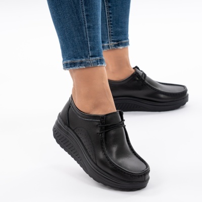 Pantofi Talpa Ortopedica Piele Naturala PL 42 Black