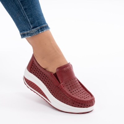 Pantofi Talpa Ortopedica Piele Naturala Rosu A522