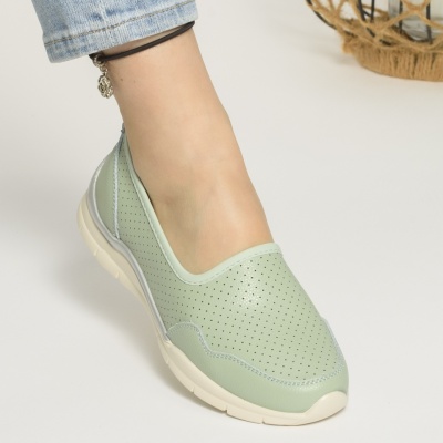 Pantofi Talpa Ortopedica Piele Naturala Verde AN1598