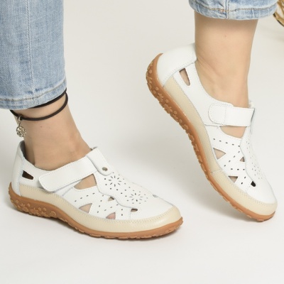 Pantofi Tip Sandale Piele Naturala Bej AN2857