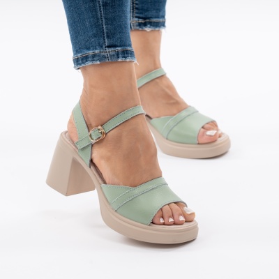 Pantofi Tip Sandale Piele Naturala Talpa Comoda AN2510-7 Verde