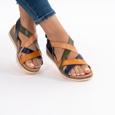 Pantofi Tip Sandale Piele Naturala Talpa Comoda OD924 Galben