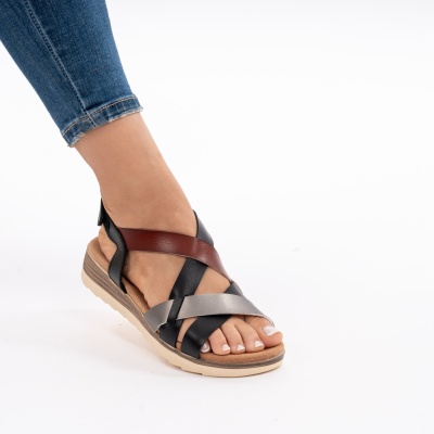 Pantofi Tip Sandale Piele Naturala Talpa Comoda OD924 Silver