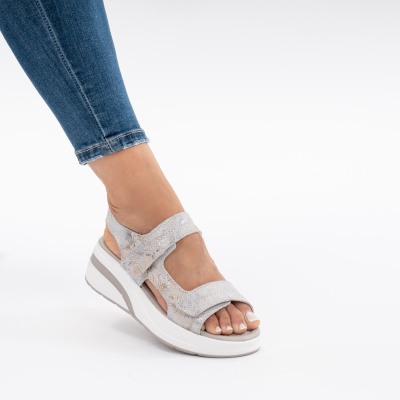 Pantofi Tip Sandale Piele Naturala Talpa Comoda T-8051 Gri