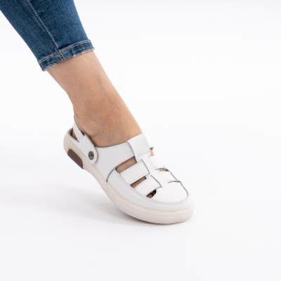 Sandale Piele Naturala Alb AN2018