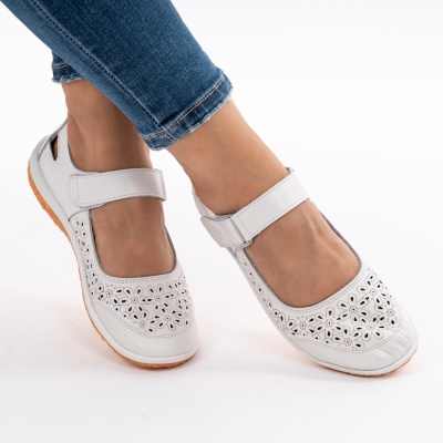 Sandale Piele Naturala Alb AN2859
