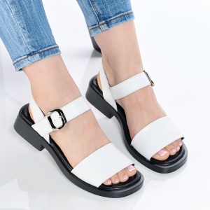 Sandale Piele Naturala Alb F005-018