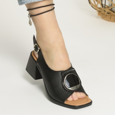 Sandale Piele Naturala Negru F002-375