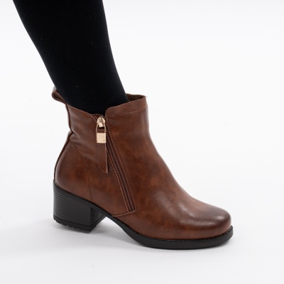 Botine Piele Naturala Maro 2803