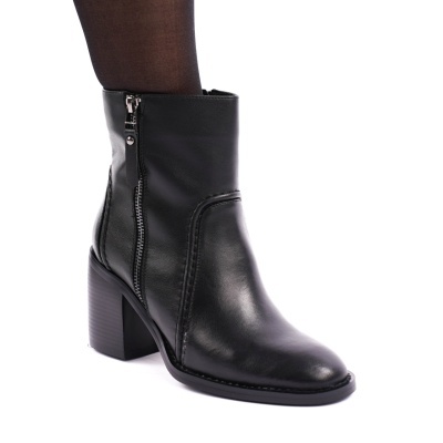 Botine Piele Naturala Negre SN5001