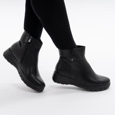 Cizme Piele Naturala Fermoar Negre 2807