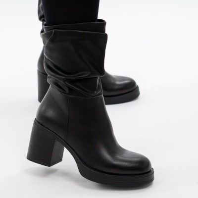 Cizme Piele Naturala Negre R838