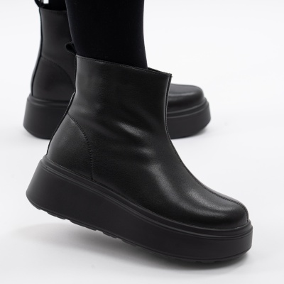 Ghete Imblanite Piele Naturala Talpa Comoda Negru 151-1