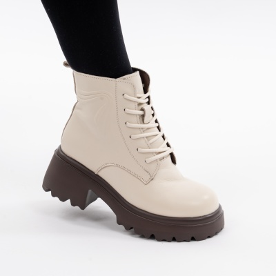 Ghete Piele Naturala Bej 80830-3