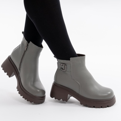 Ghete Piele Naturala Gri 80830-6
