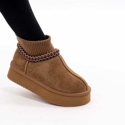 Ghete Piele Naturala Imblanite tip UG Camel 8582
