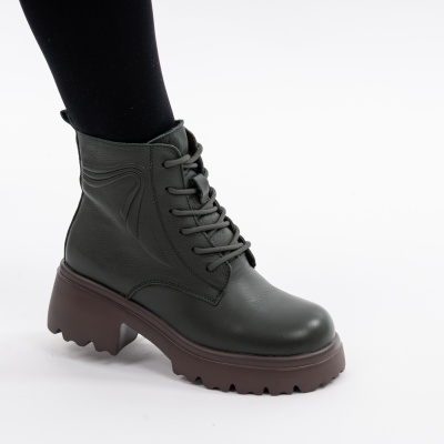 Ghete Piele Naturala Kaki 80830-3