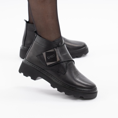 Ghete Piele Naturala Negru 011 619-4040
