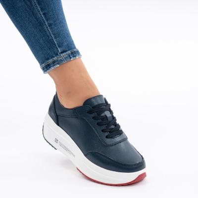 Pantofi Bleumarin Casual Piele Naturala T-7100