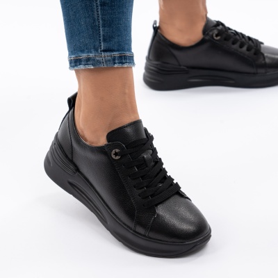 Pantofi Casual Din Piele Naturala Negru AW2023-21