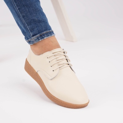 Pantofi Casual Piele Naturala Bej AN1121-5