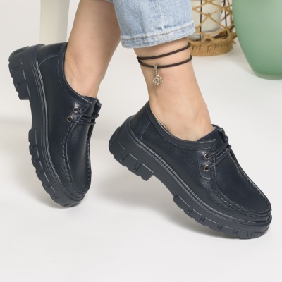 Pantofi Casual Piele Naturala Bleumarin 8812
