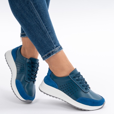 Pantofi Casual Piele Naturala Blue AN521