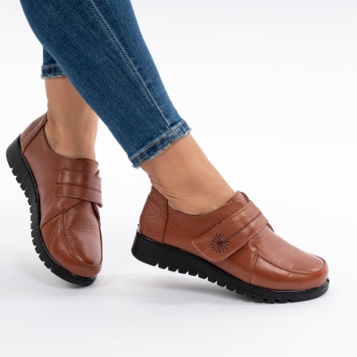 Pantofi Casual Piele Naturala Camel AN551