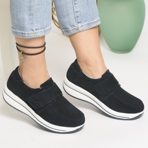 Pantofi Casual Piele Naturala Intoarsa F002-56 Albastru
