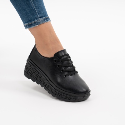 Pantofi Casual Piele Naturala JY5096 Negru