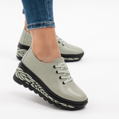 Pantofi Casual Piele Naturala JY5096 Verde