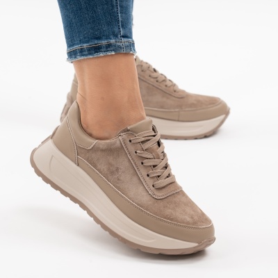 Pantofi Casual Piele Naturala Kahki F001-975
