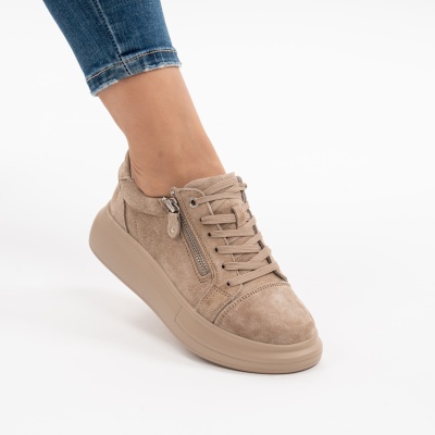 Pantofi Casual Piele Naturala Kahki F002-651