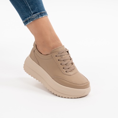 Pantofi Casual Piele Naturala Kahki T6052