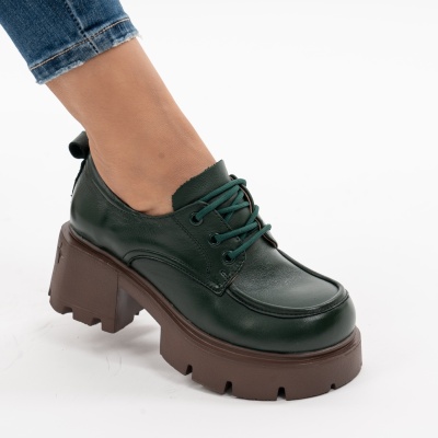 Pantofi Casual Piele Naturala Kaki AN50318