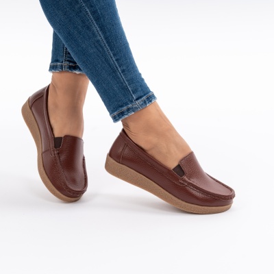 Pantofi Casual Piele Naturala Maro 1121-2