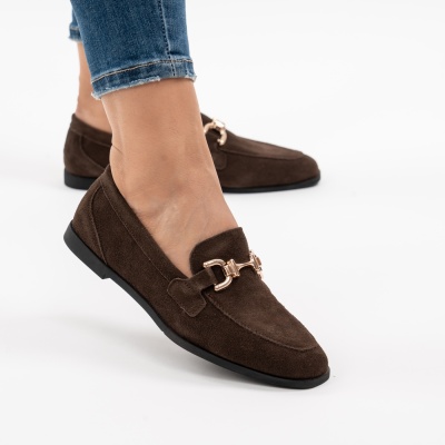 Pantofi Casual Piele Naturala Maro R837
