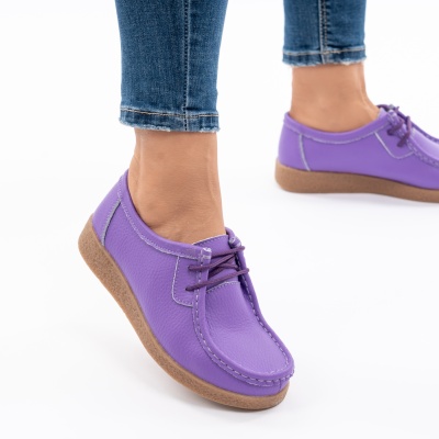 Pantofi Casual Piele Naturala Mov 212