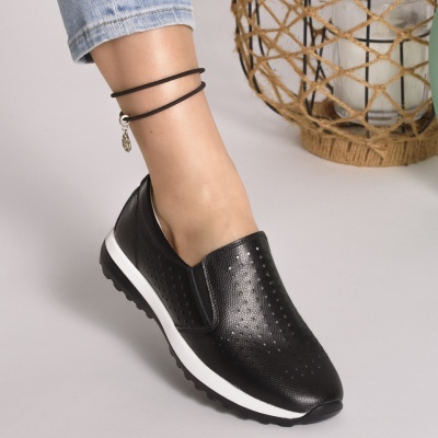 Pantofi Casual Piele Naturala Negri 689
