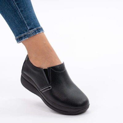 Pantofi Casual Piele Naturala Negri F001-420
