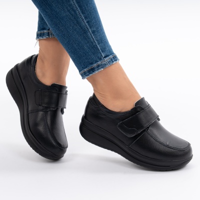 Pantofi Casual Piele Naturala Negri F002-56