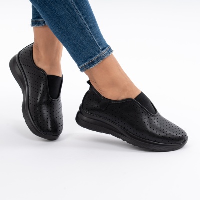 Pantofi Casual Piele Naturala Negri MM260