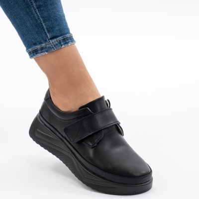 Pantofi Casual Piele Naturala Negri T6086