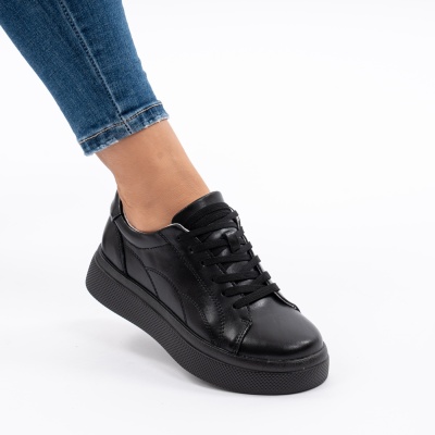 Pantofi Casual Piele Naturala Negru F002-408