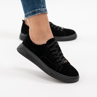 Pantofi Casual Piele Naturala Negru F005-031